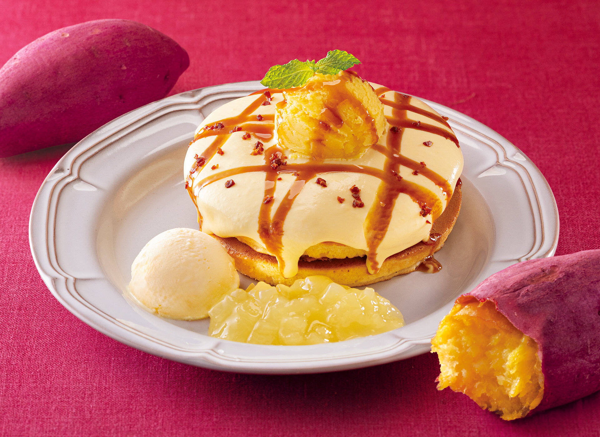 珈琲館　キャラメル薫る スイートポテトホットケーキキ